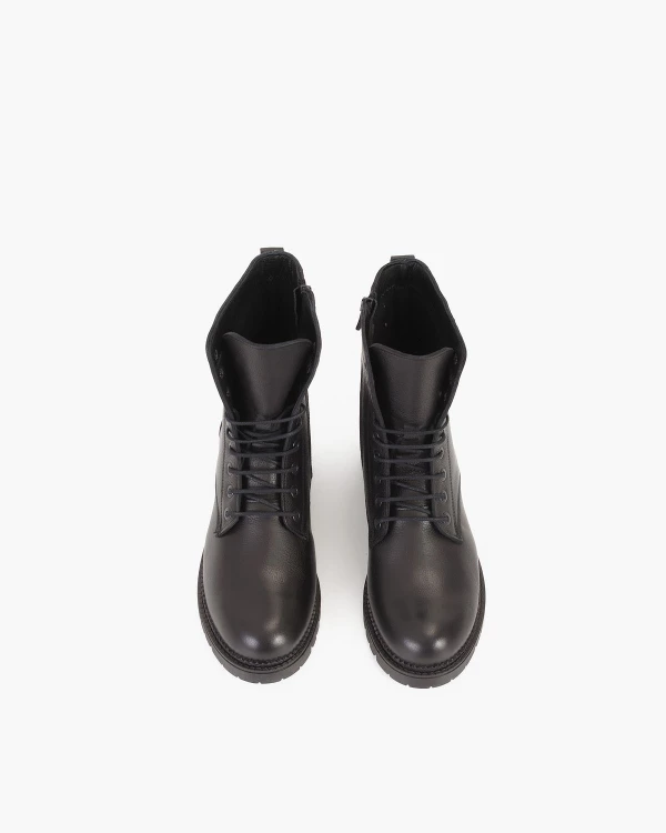 Czarne trzewiki damskie skórzane 3