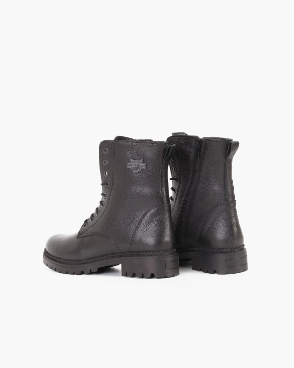 Czarne trzewiki damskie skórzane 4