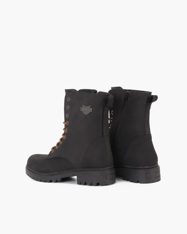 Czarne trzewiki damskie nubukowe 4