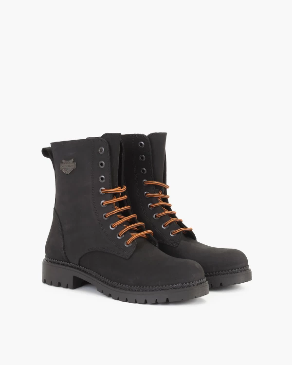 Czarne trzewiki damskie nubukowe 2