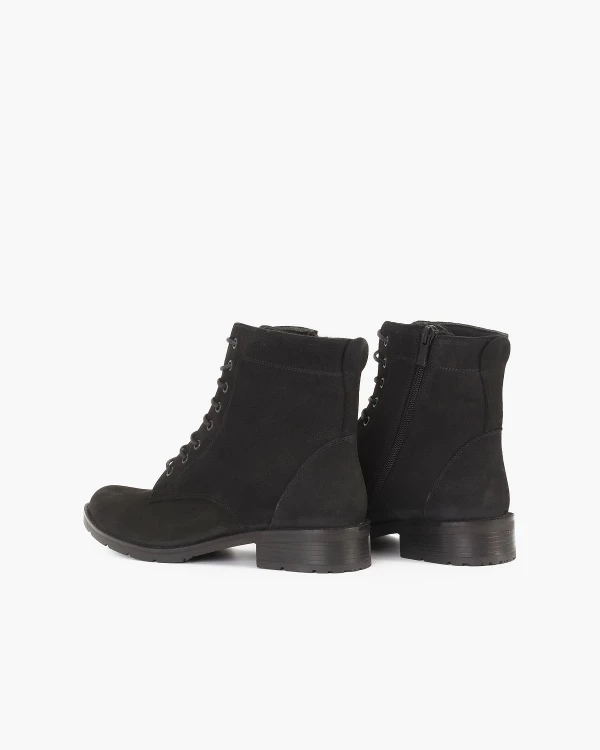 Czarne trzewiki damskie nubukowe 4