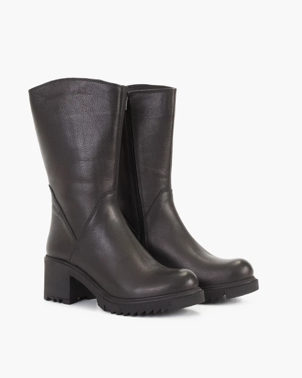 Czarne botki damskie skórzane 2