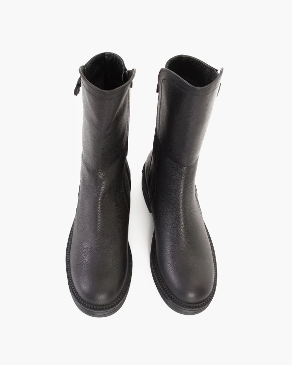 Czarne botki skórzane z zamkiem 3