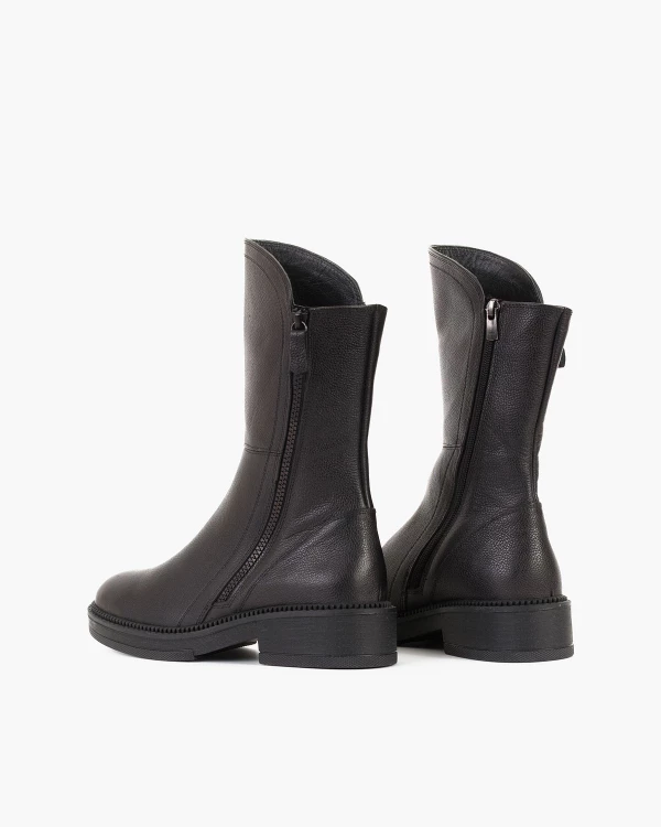 Czarne botki skórzane z zamkiem 4