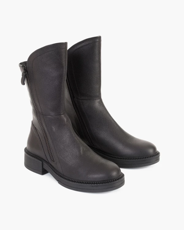 Czarne botki skórzane z zamkiem 2