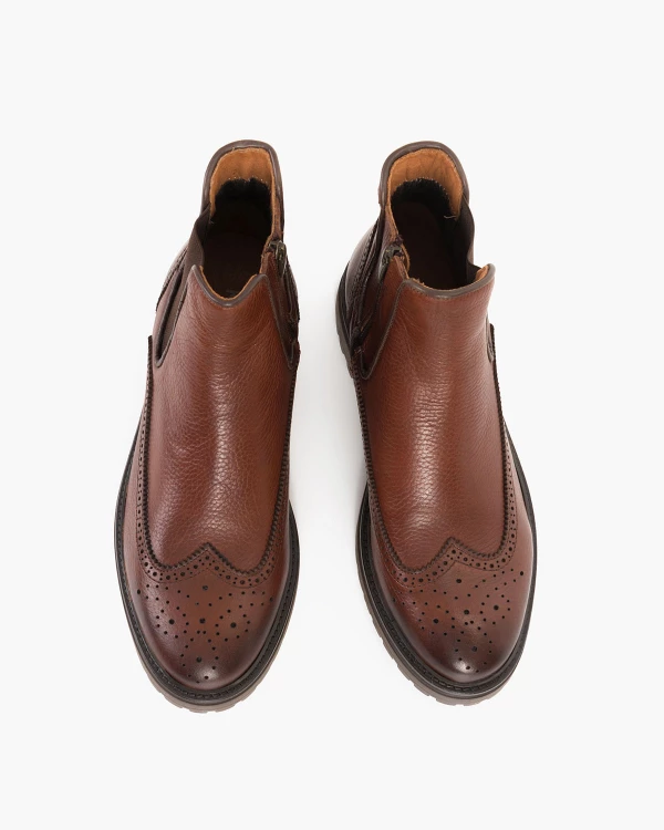 Brązowe sztyblety męskie skórzane 3