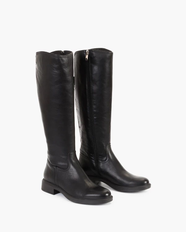 Czarne kozaki damskie skórzane 2