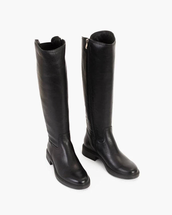 Czarne kozaki damskie skórzane 3