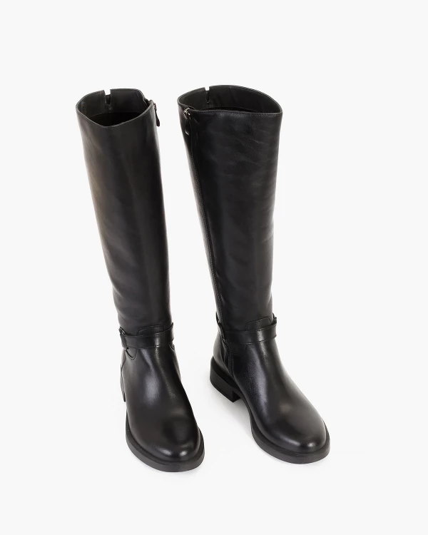 Czarne kozaki damskie skórzane 3