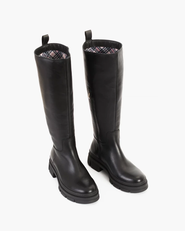 Czarne kozaki damskie skórzane 3