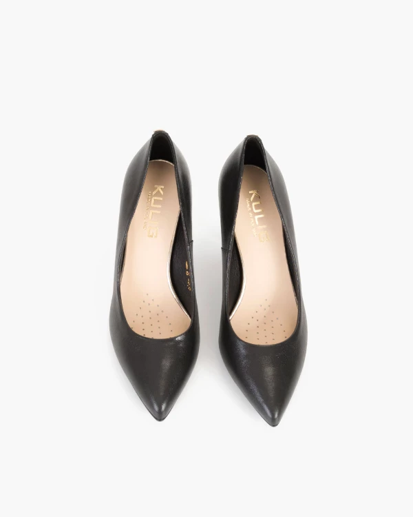 Czarne czółenka nubukowe na szpilce 3