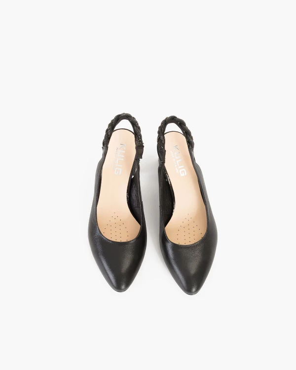 Czarne sandały damskie skórzane na klocku 3