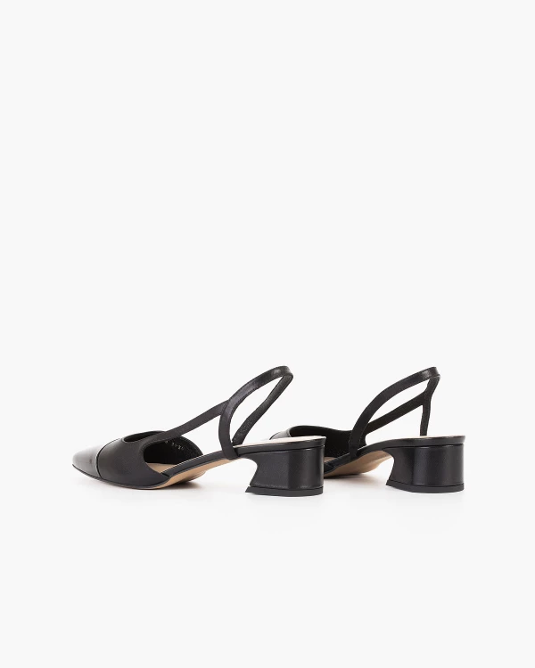 Czarne sandały damskie skórzane na klocku 4