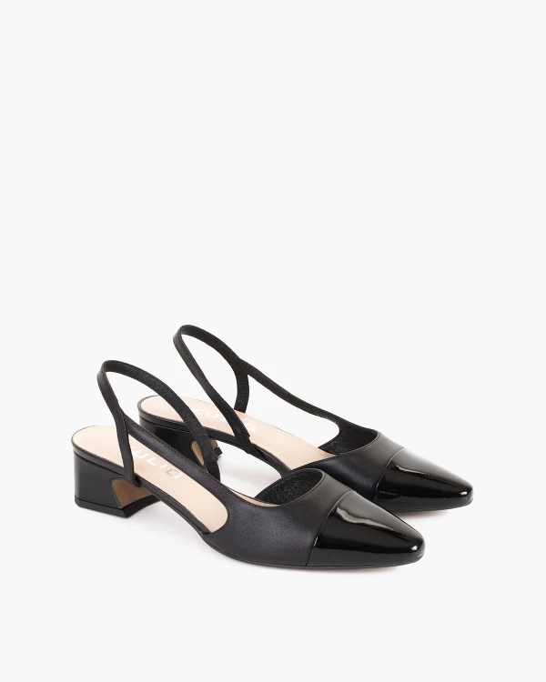 Czarne sandały damskie skórzane na klocku 2