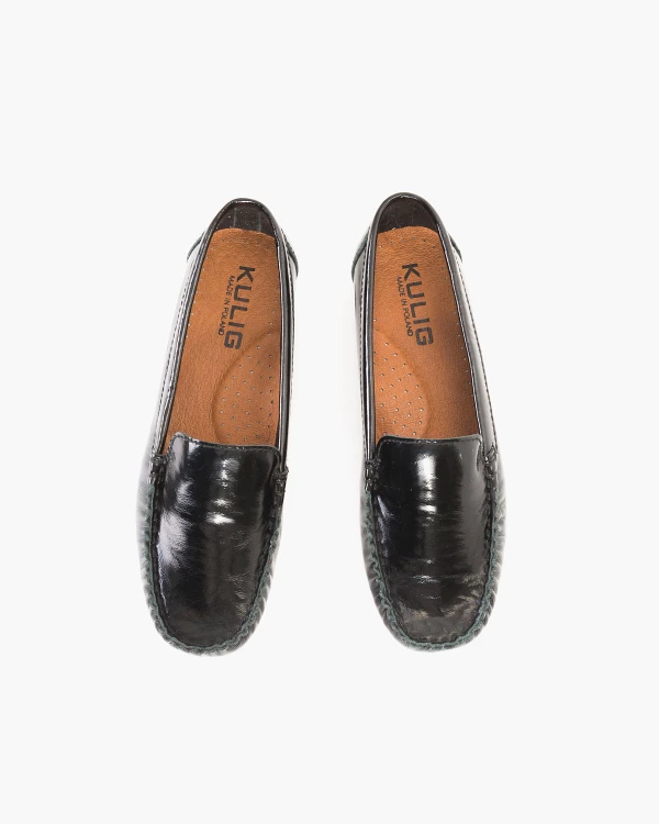 Czarne mokasyny damskie lakierowane 3