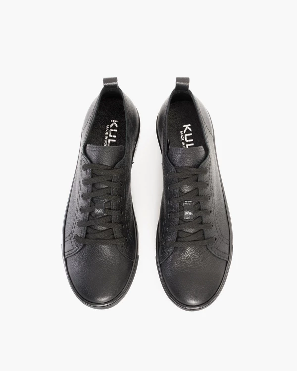 Czarne trampki damskie ze skóry licowej 3