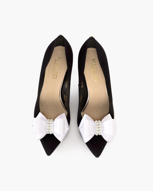 Różowe kokardki do butów z perełkami 7