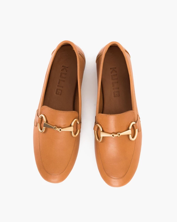 Rude mokasyny damskie skórzane z klamrą 3