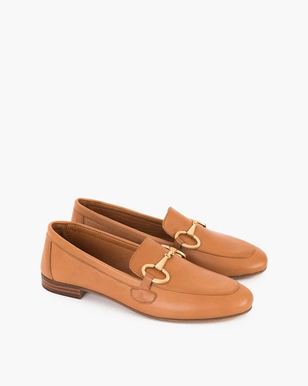 Rude mokasyny damskie skórzane z klamrą 2