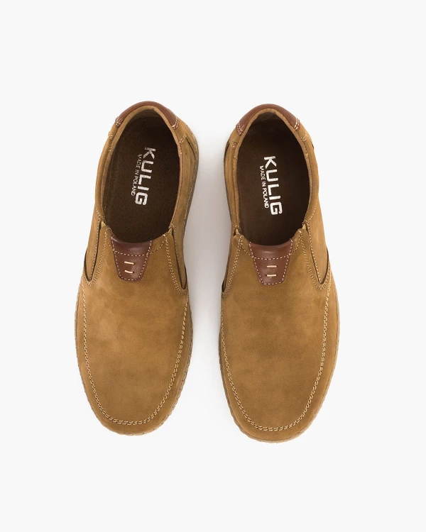 Jasnobrązowe półbuty męskie nubukowe 3