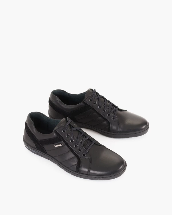 Czarne półbuty męskie skórzane