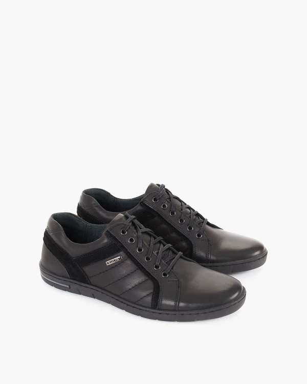 Czarne półbuty męskie skórzane 2