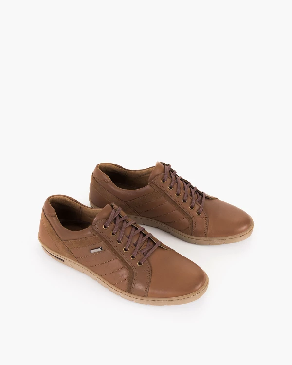 Brązowe półbuty męskie skórzane