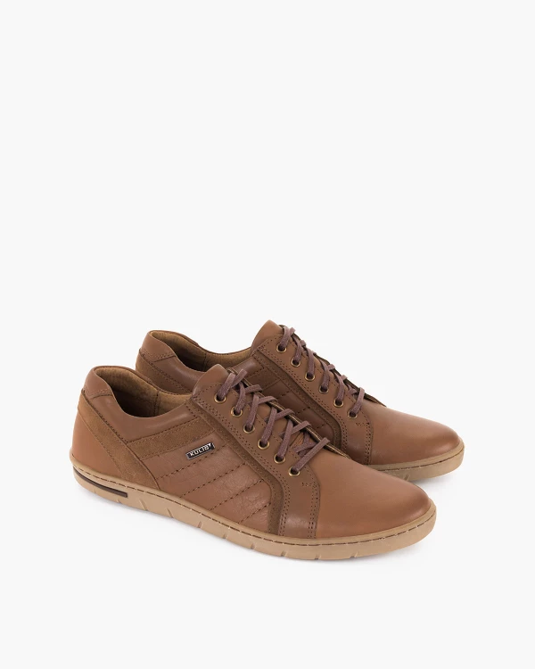 Brązowe półbuty męskie skórzane 2