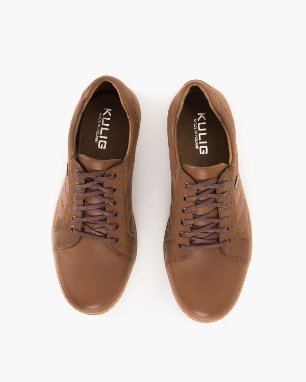 Brązowe półbuty męskie skórzane 3