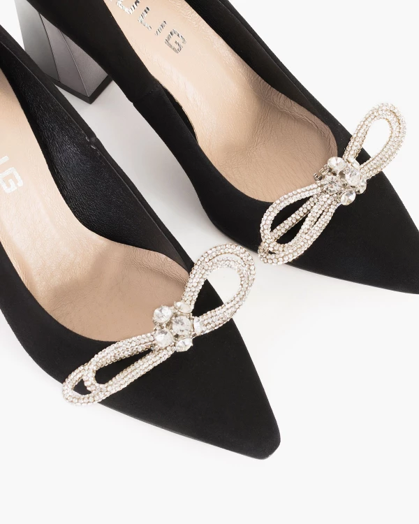 Srebrne klipsy do butów z cyrkoniami