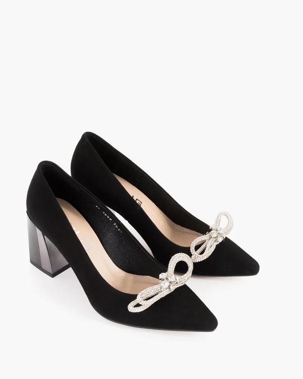 Srebrne klipsy do butów z cyrkoniami 2