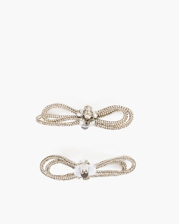 Srebrne klipsy do butów z cyrkoniami 4