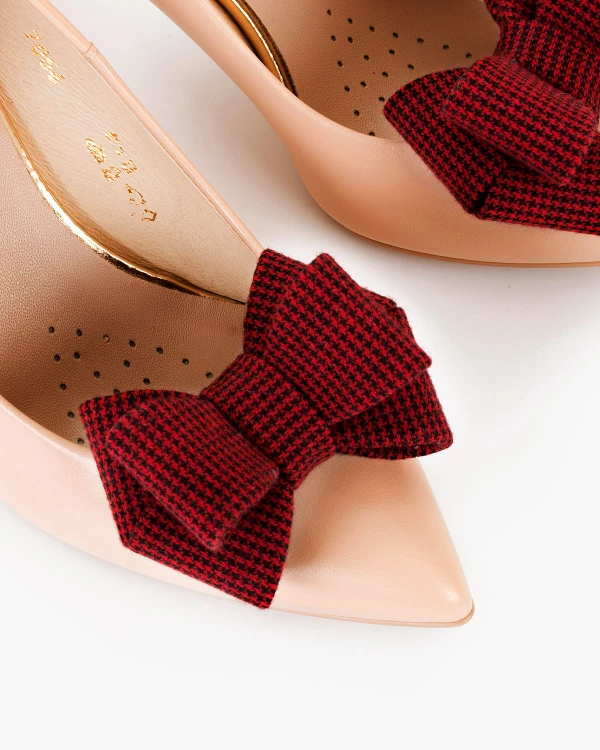 Bordowo-czarne kokardy do butów