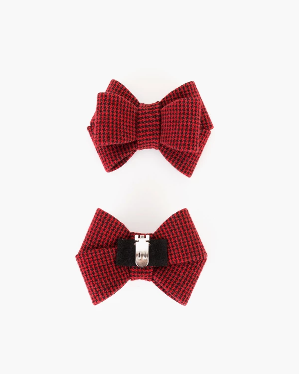 Bordowo-czarne kokardy do butów 4