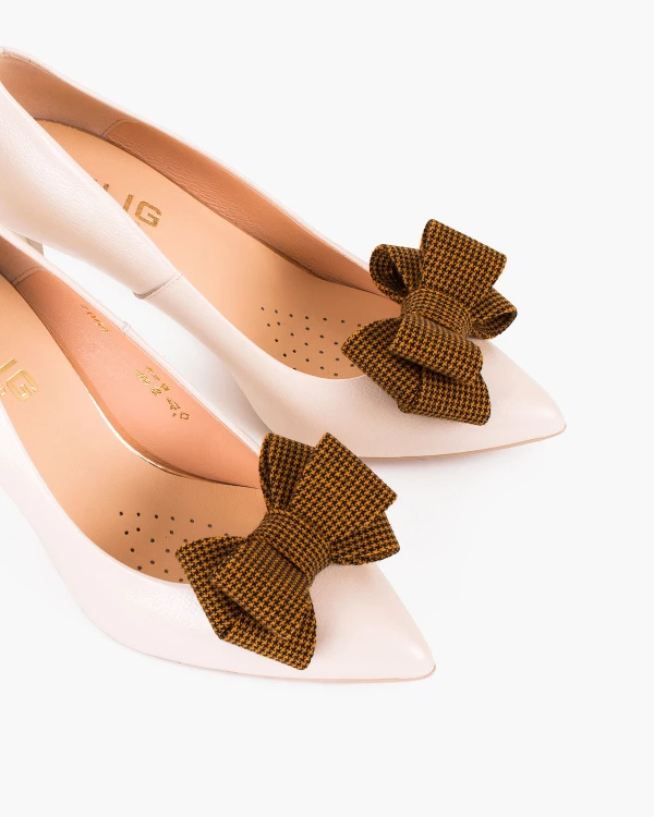 Brązowo-czarne kokardki do butów