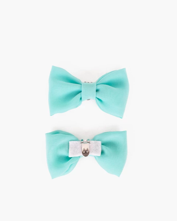 Miętowe kokardki do butów 4