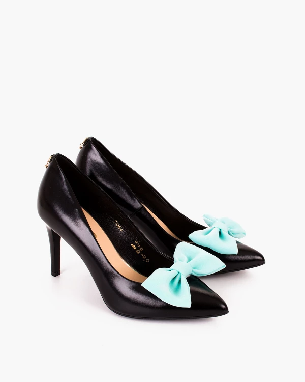 Miętowe kokardki do butów 2