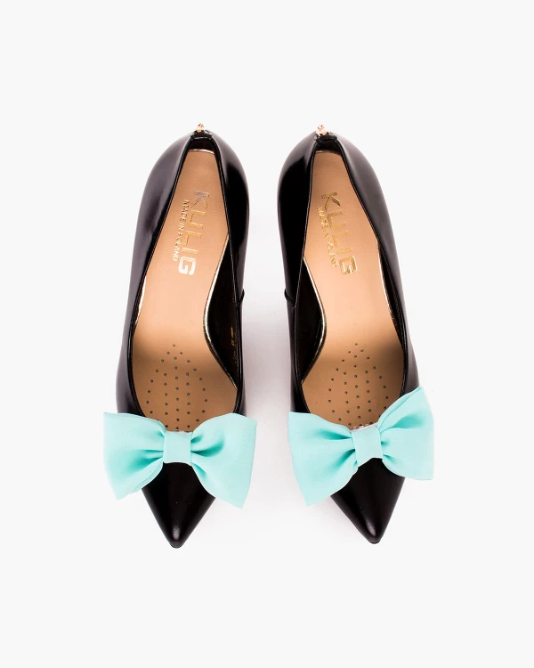 Miętowe kokardki do butów 3