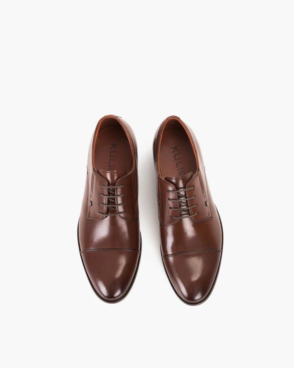 Brązowe półbuty wizytowe z naturalnej skóry licowej 3