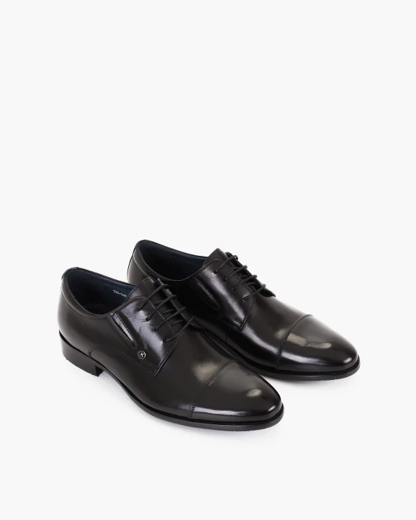 Czarne półbuty wizytowe z naturalnej skóry licowej