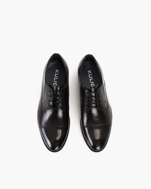 Czarne półbuty wizytowe z naturalnej skóry licowej 3