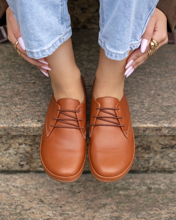 Rude półbuty damskie sznurowane ze skóry naturalnej 3