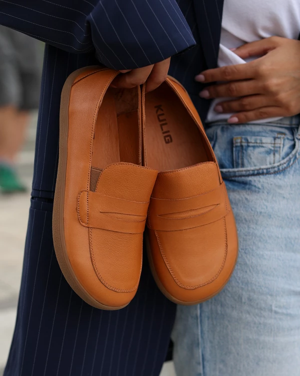 Rude mokasyny damskie z naturalnej skóry licowej 3