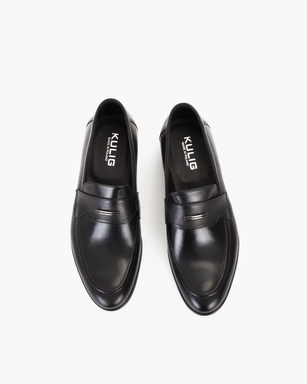 Czarne półbuty męskie wizytowane ze skóry naturalnej 3