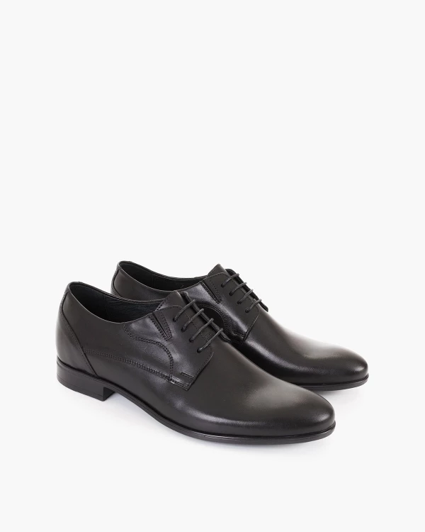 Czarne półbuty męskie wizytowe ze skóry licowej 2