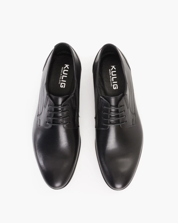 Czarne półbuty męskie wizytowe ze skóry licowej 3