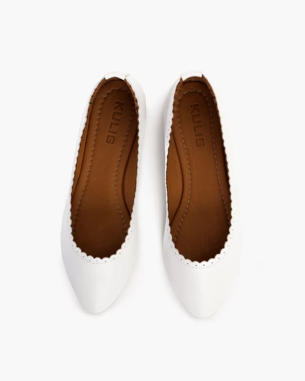 Białe baleriny damskie ze skóry naturalnej 3