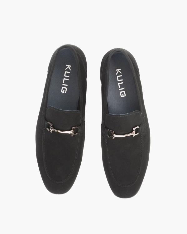 Czarne mokasyny męskie ze skóry zamszowej 3