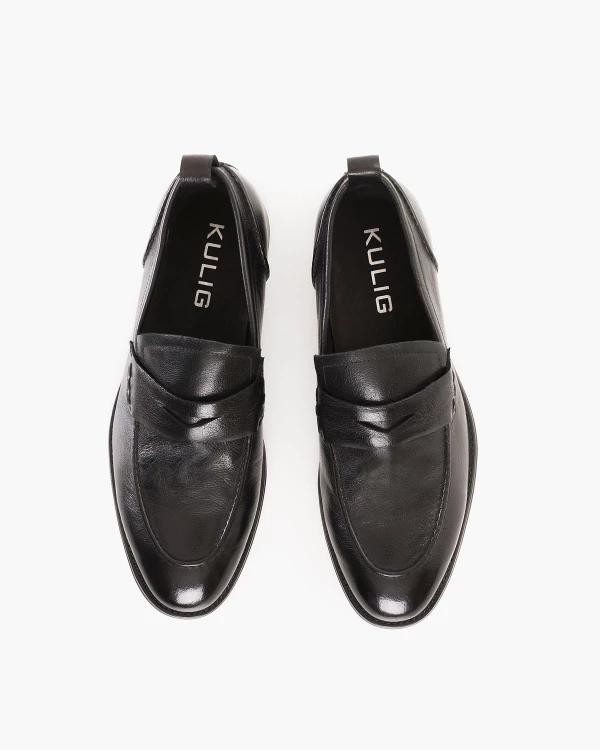 Czarne mokasyny męskie z naturalnej skóry licowej 3