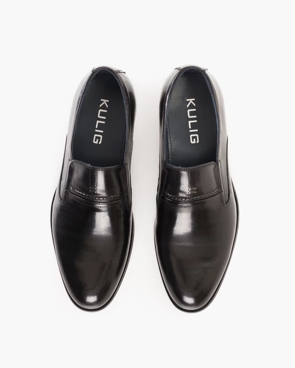 Czarne półbuty męskie wizytowe lakierowane 3